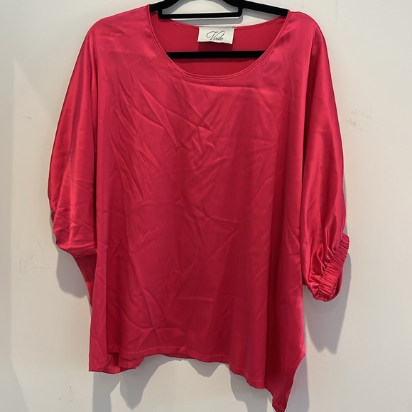 Red Satin Women's Top - Picture 8 of 8